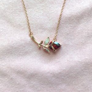 Rose gold plated 925 silver necklace, ROSE